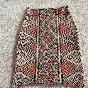 african print pencil skirt or tube top size small